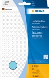 Etiket HERMA 2213 rond 8mm blauw 5632stuks