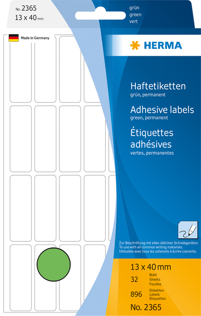 Etiket HERMA 2365 13x40mm groen 896stuks afbeelding