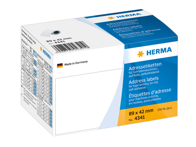 Etiket HERMA adres 4341 89X42mm op rol 250stuks afbeelding
