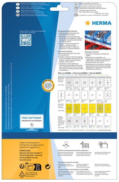 Etiket HERMA 4698 210x297mm weerbestendig wit 25 stuks — Foto 2 van 2