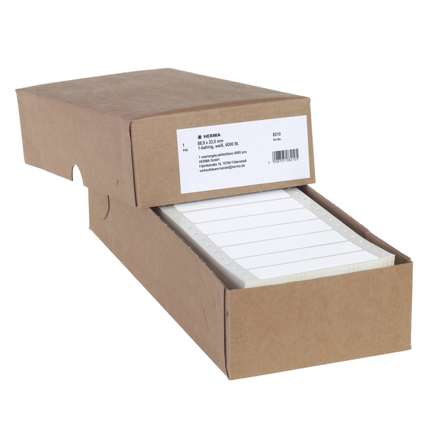Etiket HERMA 8210 88.9x23Mm 1-baans wit 6000stuks afbeelding
