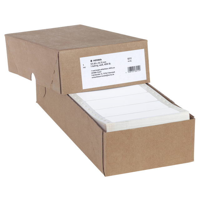 Etiket HERMA 8212 101.6x35.7mm 1-baans wit 4000stuks afbeelding