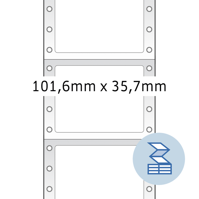 Etiket HERMA 8212 101.6x35.7mm 1-baans wit 4000 stuks — Foto 2 van 2