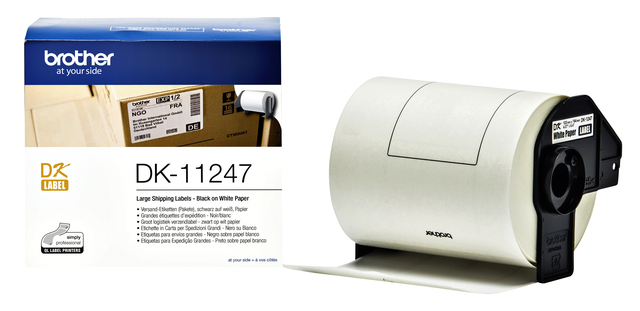 Etiket Brother DK-11247 verzendlabel groot 103x164mm 1 rol á 180 stuks wit afbeelding
