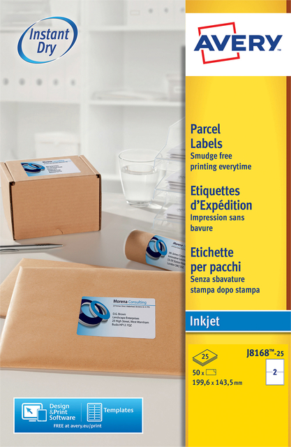 Etiket Avery J8168-25 199.6x143.5mm wit 50stuks afbeelding