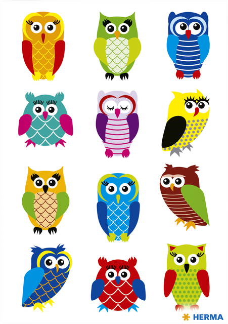 Etiket HERMA 3224 uilen glitterfolie afbeelding