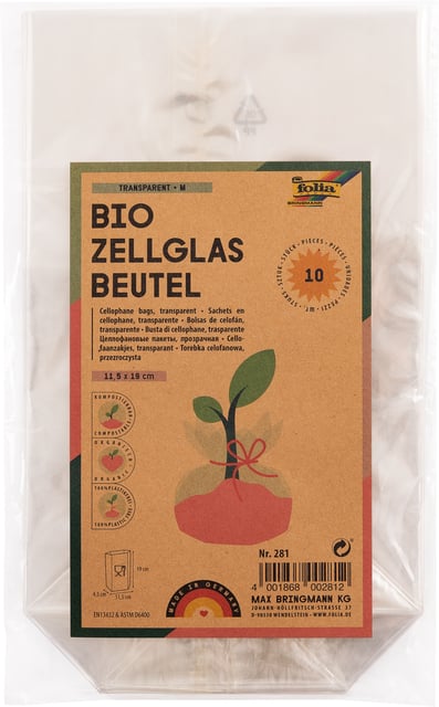 Cellofaanzak Folia 115x190mm 10 stuks transparant afbeelding