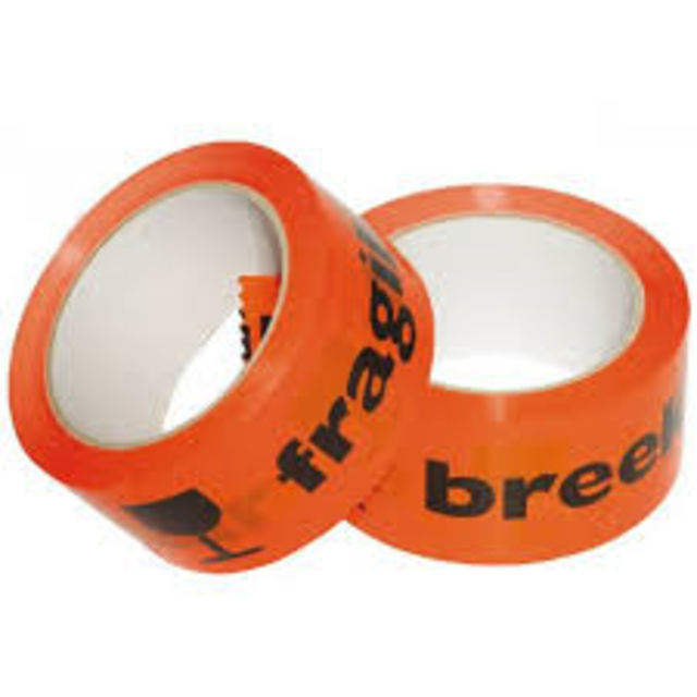 Waarschuwingstape IEZZY breekbaar 50mmx66m oranje/zwart — Foto 2 van 2