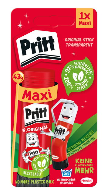 Lijmstift Pritt Stick Original 43gr op blister afbeelding