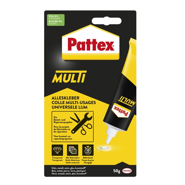 Alleslijm Pattex Multi tube 50gram op blister afbeelding