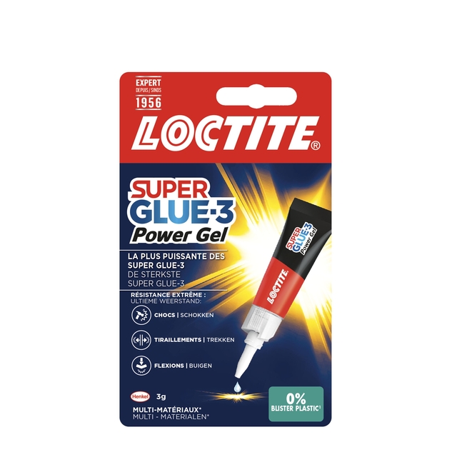 Secondelijm Loctite Powerflex GEL tube 3 gram op blister afbeelding