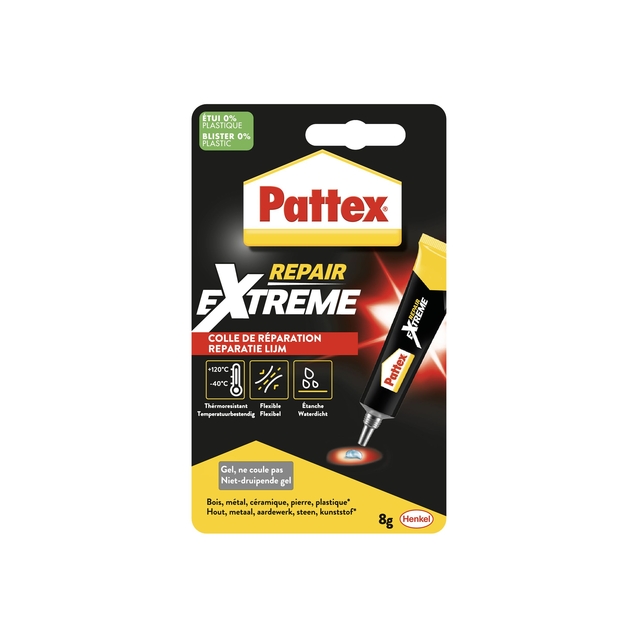 Alleslijm Pattex Repair Extreme tube 8 gram op blister afbeelding