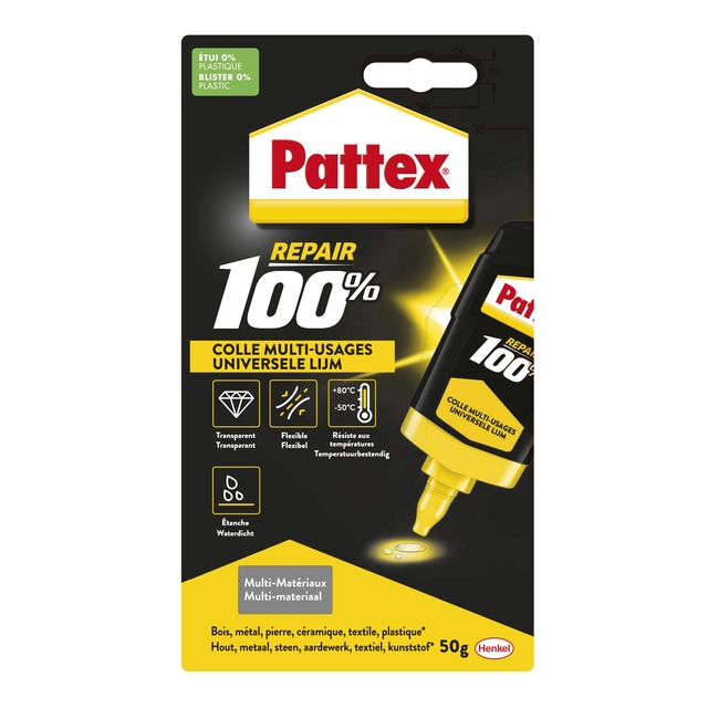 Alleslijm Pattex 100% tube 50 gram op blister — Foto 2 van 2