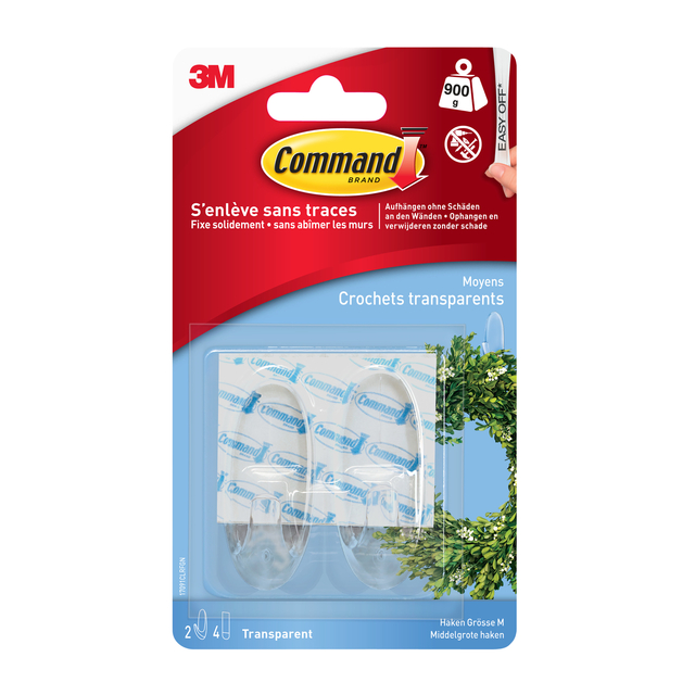 Haak Command middelgroot ovaal incl bevestigingsstrip 2 stuks afbeelding