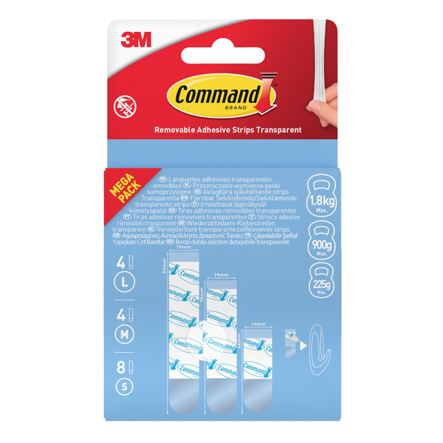 Bevestigingsstrip Command 16 stuks transparant afbeelding