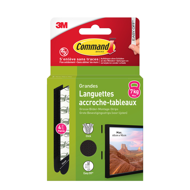 Bevestigingsstrip Command groot klik vast 7,2kg zwart afbeelding