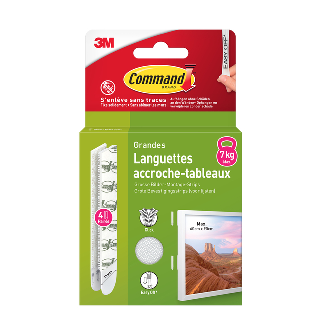 Bevestigingsstrip Command groot klik vast 7,2kg wit afbeelding