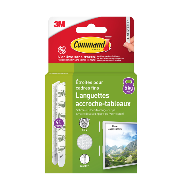 Bevestigingsstrip Command klik vast smal 5,4kg wit — Foto 2 van 2