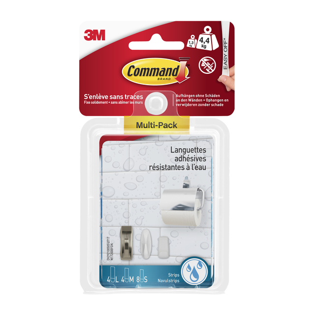 Bevestigingsstrip Command waterbestendig 16 stuks assorti afbeelding