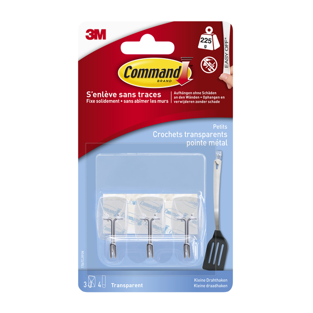 Keukenhaak Command kunststof transparant incl bevestigingsstrip afbeelding
