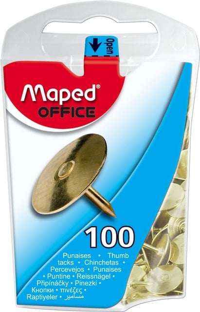 Punaises Maped messing 100 stuks afbeelding