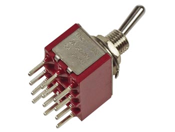 VERTICALE TIUMELSCHAKELAAR 4PDT ON-ON - PCB TYPE afbeelding