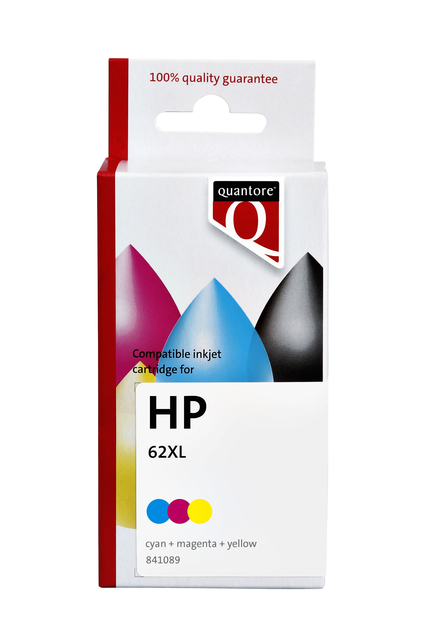 Inktcartridge Quantore alternatief tbv HP C2P07AE 62XL kleur afbeelding