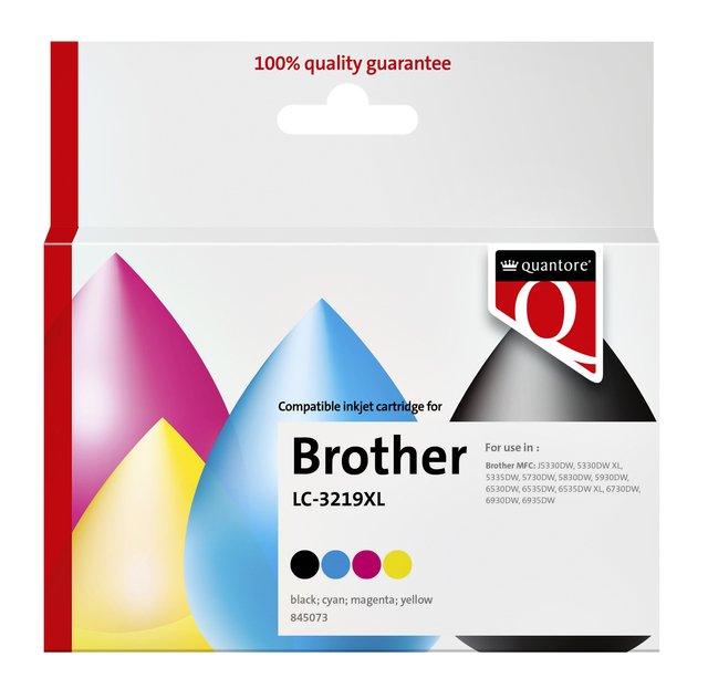 Inktcartridge Quantore alternatief tbv Brother LC-3219XL zwart + 3 kleuren afbeelding