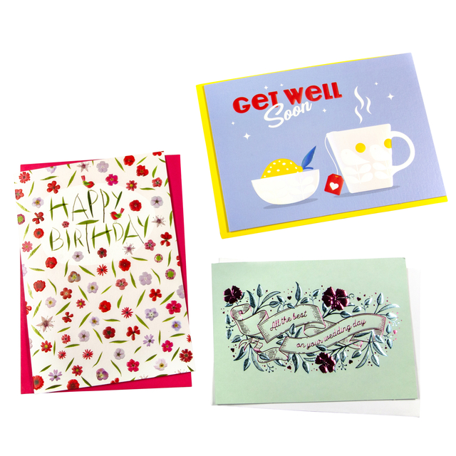 Wenskaart Paperclip navulset Engels 6 kaarten assorti afbeelding