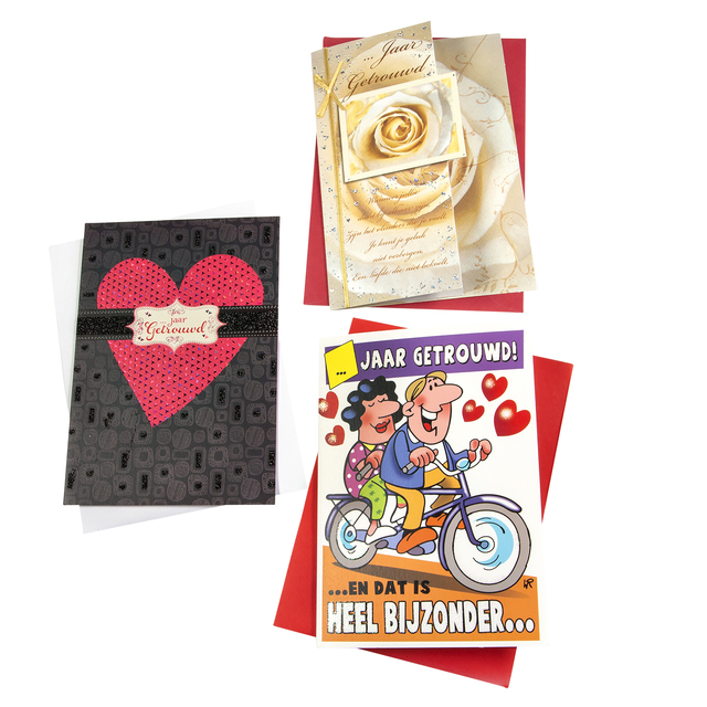 Wenskaart Paperclip navulset getrouwd 6 kaarten afbeelding