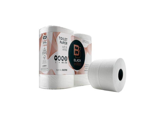 Toiletpapier BlackSatino CT10 Original 2-laags 4x400 vel wit 062700 afbeelding
