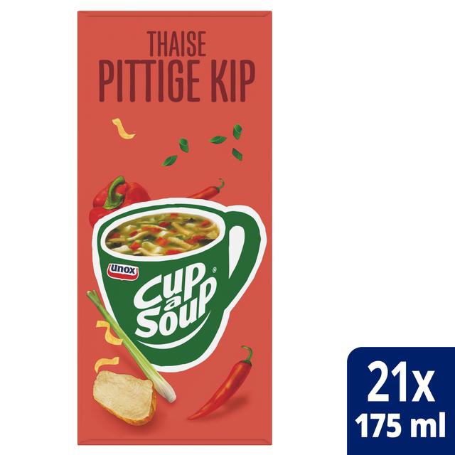 Cup-a-Soup Unox Thaise pittige kip 21x175ml afbeelding