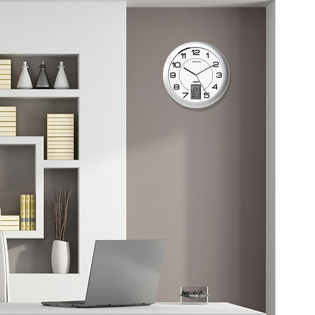 Wandklok Unilux Instinct Ø 30.5cm zilvergrijs/wit — Foto 2 van 2