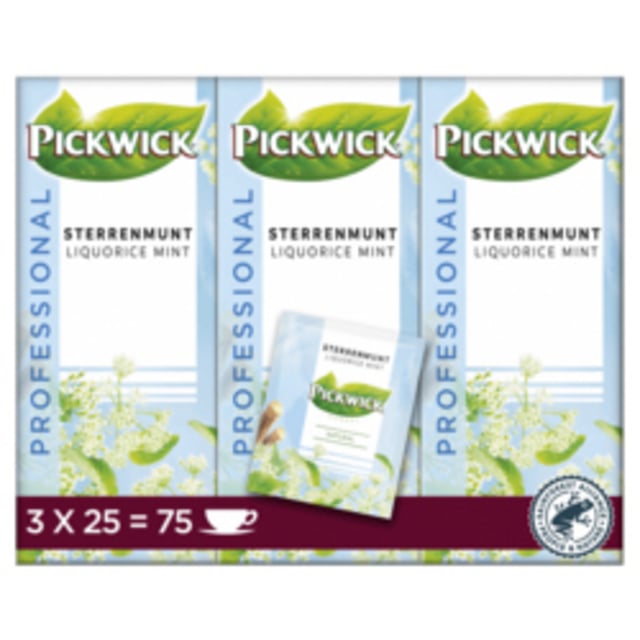 Thee Pickwick sterrenmunt 25x2gr met envelop afbeelding