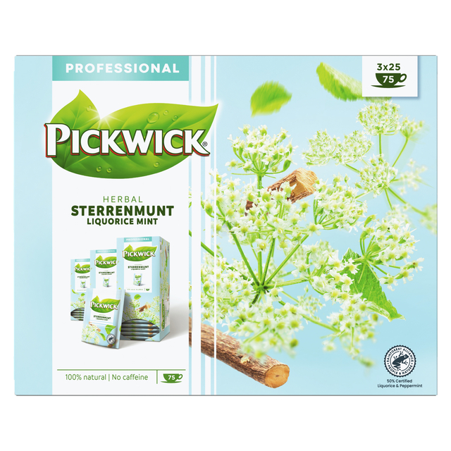 Thee Pickwick sterrenmunt 25x2gr met envelop afbeelding