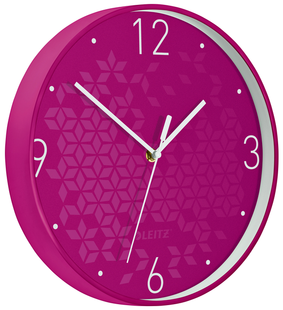 Wandklok Leitz WOW Ø29cm roze afbeelding