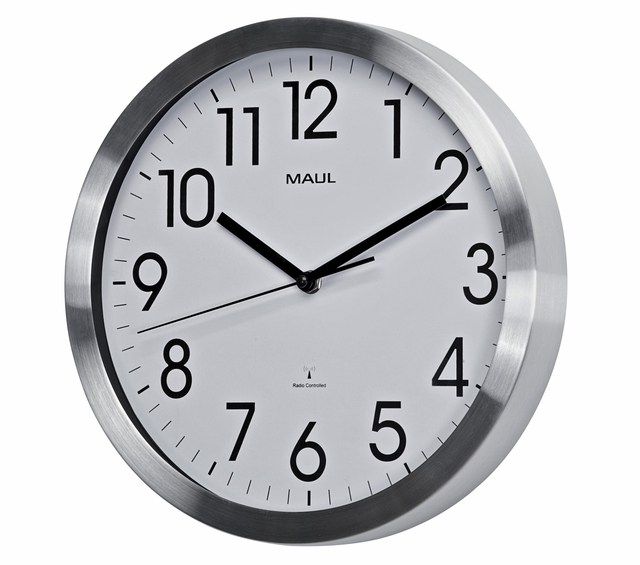 Wandklok MAUL Move RC Ø305x45mm aluminium frame wit incl. batterij — Foto 2 van 2