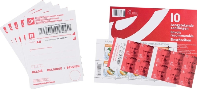 Postzegel Belgie aangetekend kit à 10 stuks afbeelding