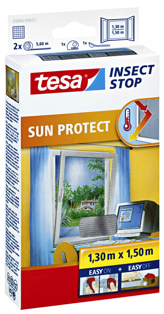 Insectenhor tesa® Insect Stop SUN PROTECT raam 1,3x1,5m antraciet afbeelding