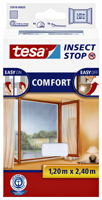 Insectenhor tesa® Insect Stop COMFORT buitendraaiende ramen 1,2x2,4m wit afbeelding