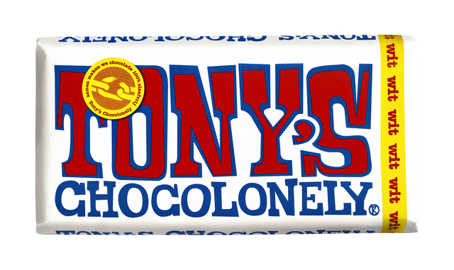 Chocolade Tony&apos;s Chocolonely wit reep 180gr afbeelding