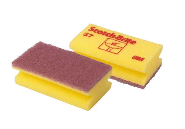 Schuurspons Scotch-Brite delicate oppervlakken 70x130mm geel 10 stuks afbeelding