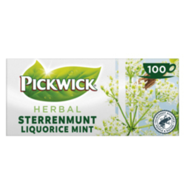 Thee Pickwick sterrenmunt 100x2gr met envelop afbeelding