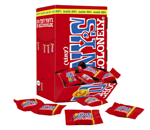 Chocolade Tony&apos;s Chocolonely tiny melk doos 100 st afbeelding
