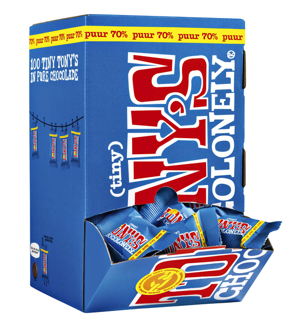 Chocolade Tony's Chocolonely tiny puur doos 100 st — Foto 2 van 2