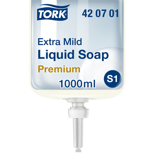Handzeep Tork S1 Premium vloeibaar 1000ml gevoelige huid 420701 afbeelding
