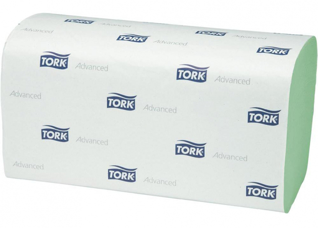 Handdoek Tork H3 Advanced singlefold 2-laags 248x230mm 15x250 vel groen 290179 — Foto 2 van 2