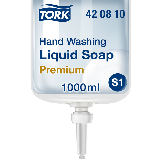 Handzeep Tork S1 vloeibaar extra hygiënisch ongeparfumeerd 1000ml 420810 afbeelding