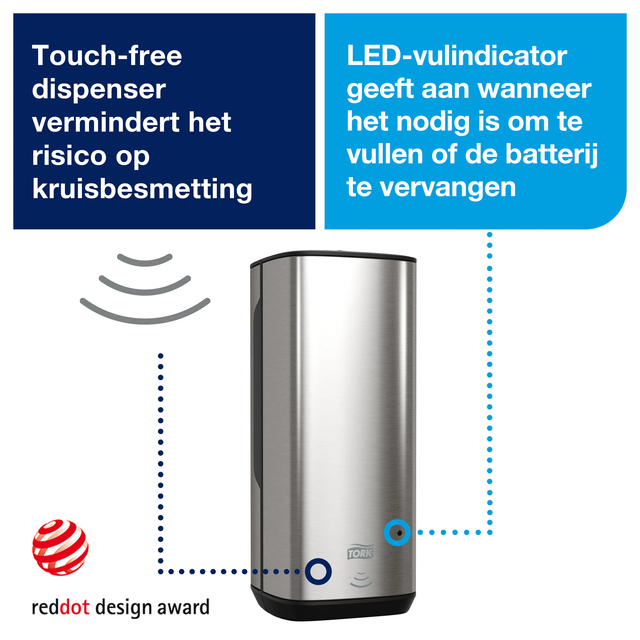 Zeepdispenser Tork S4 Image Line sensor 1000ml zilver 460009 — Foto 2 van 2