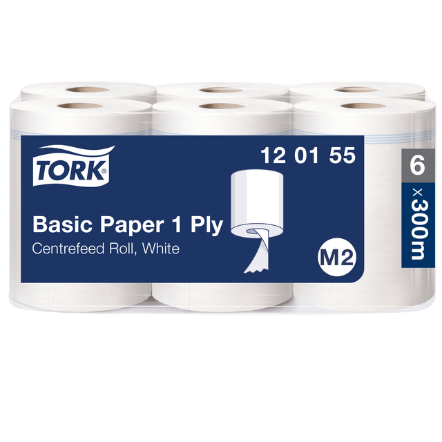 Poetspapier Tork M2 Basic Universal 1-laags 300m wit 120155 afbeelding